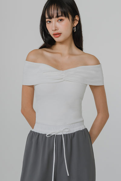 Amaya Padded Off-Shoulder Top (White)