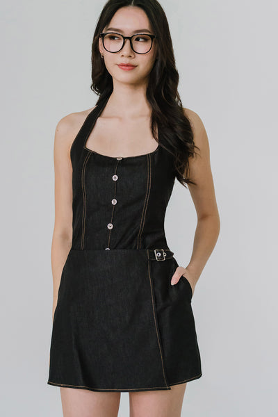 Beth Denim Skort (Black)