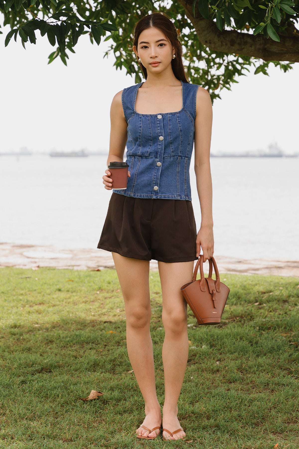 Noemi Denim Top (Blue)