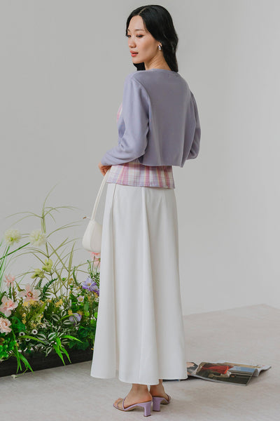 Softline Cropped Cardigan (Dusty Lilac)