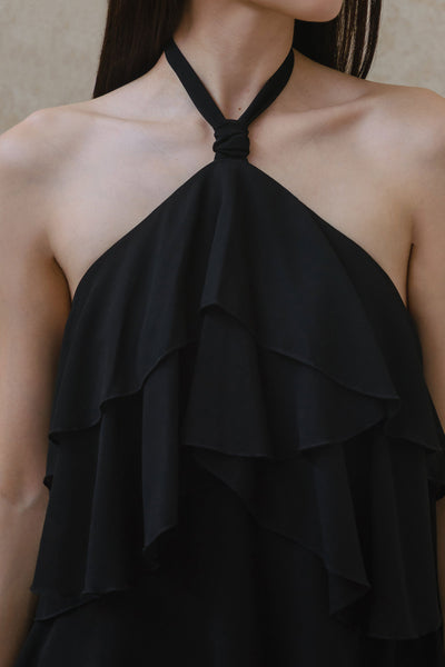 Amore Padded Halter Top (Black)