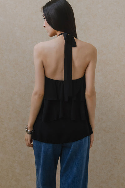 Amore Padded Halter Top (Black)