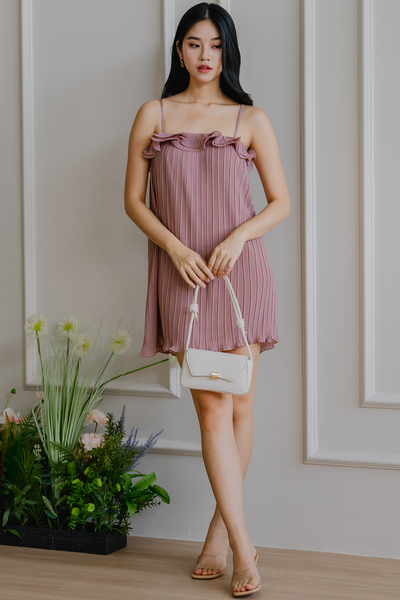 Spring Fling Pleat Dress (Muted Pink)