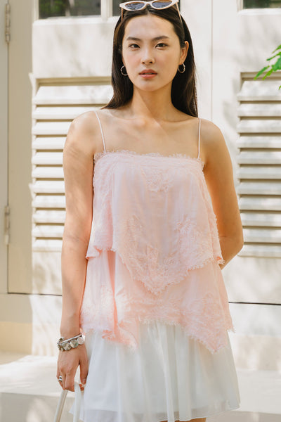 Athena Padded Lace Top (Blush)