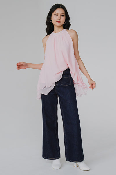 Anya Tiered Ruffle Top (Pink)
