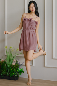 Spring Fling Pleat Dress (Muted Pink)