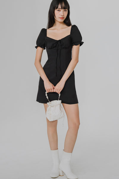 Cassidy Padded Romper Dress (Black)