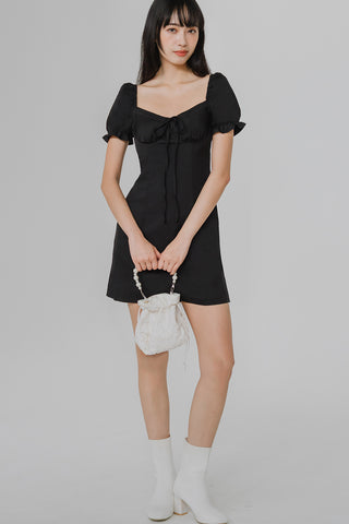Cassidy Padded Romper Dress (Black)