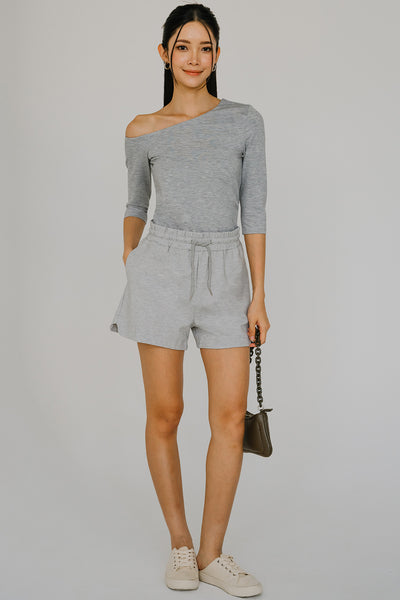 Showstopper One Shoulder Top (Grey)