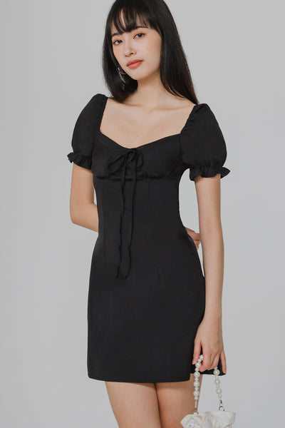 Cassidy Padded Romper Dress (Black)