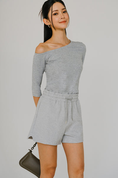 Showstopper One Shoulder Top (Grey)