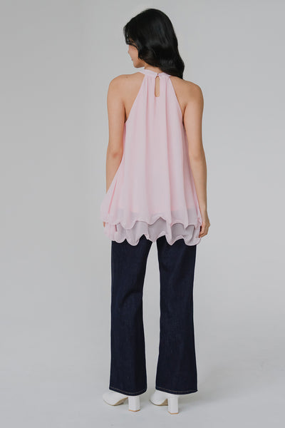 Anya Tiered Ruffle Top (Pink)