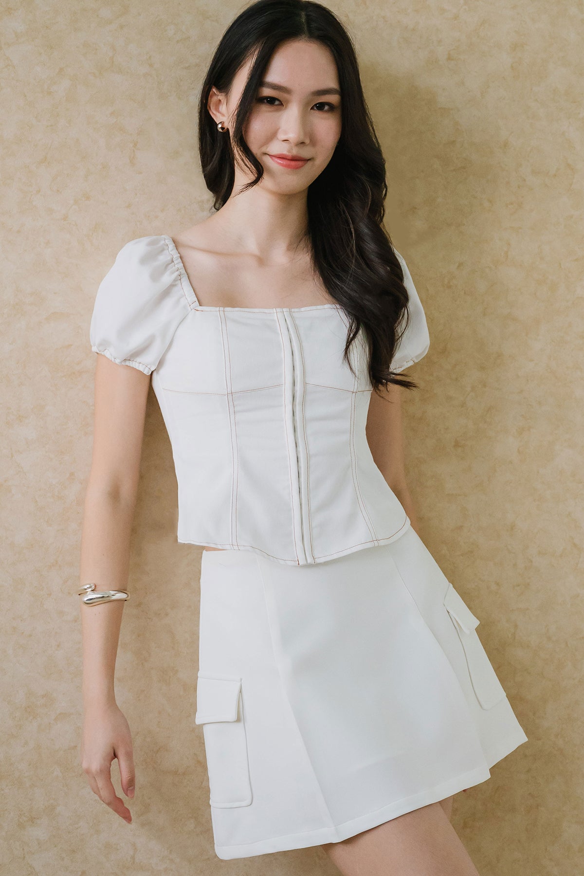 Colette Padded Top (White)