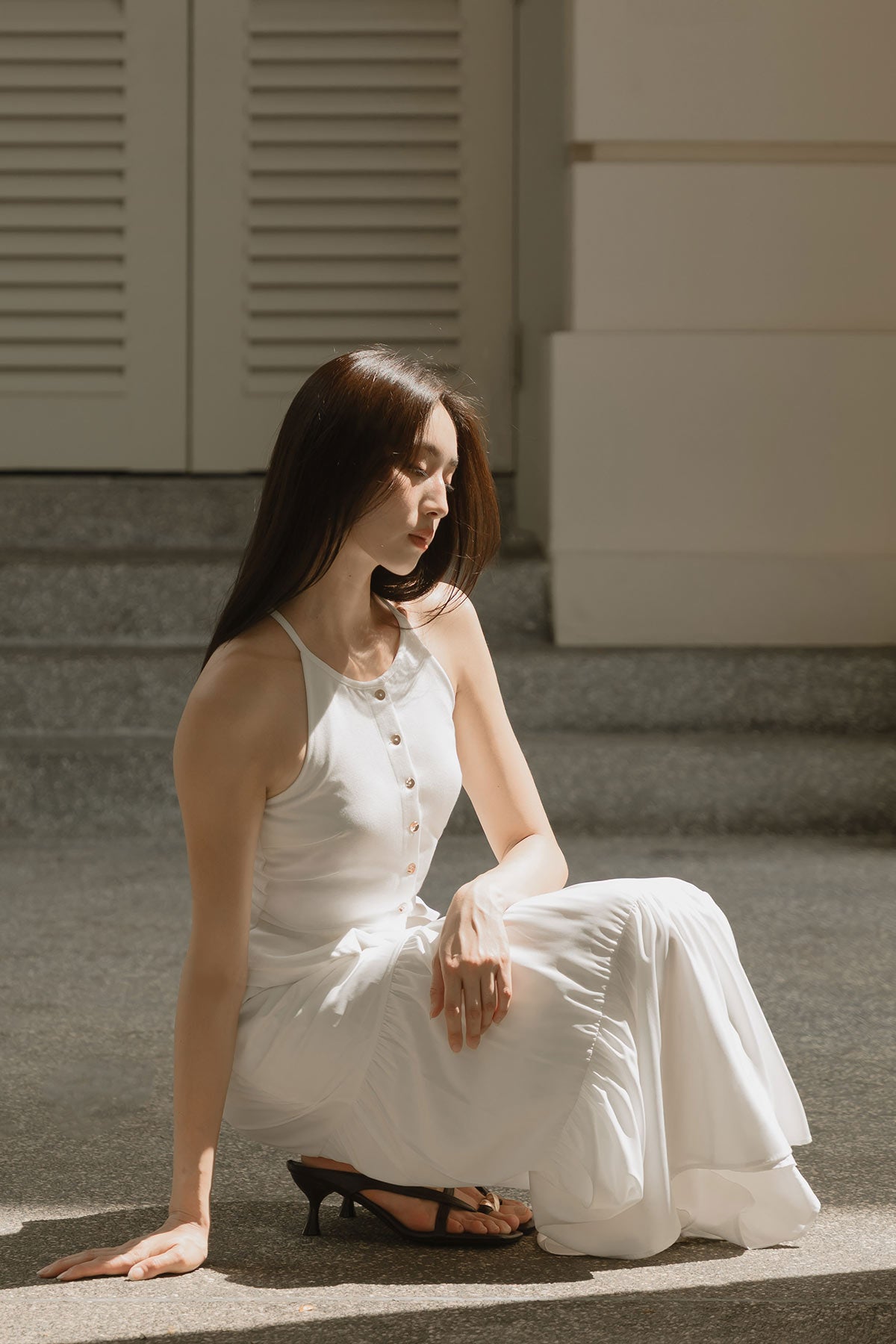 Lilith Tiered Skirt (White)