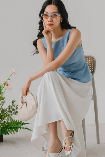 Ella Padded Pinstripe Top (Sky)