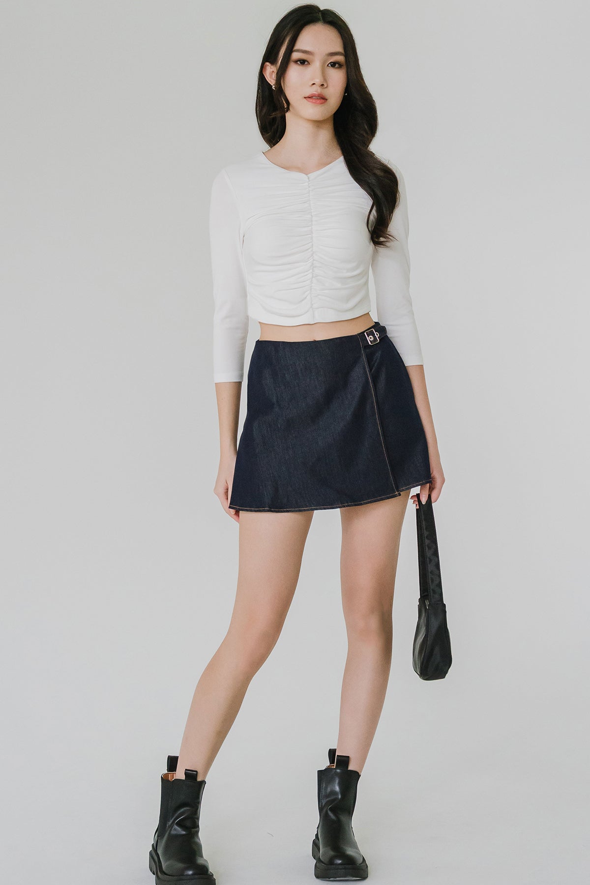 Maisel Padded Ruched Top (White)