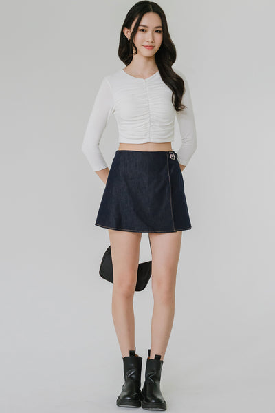 Maisel Padded Ruched Top (White)