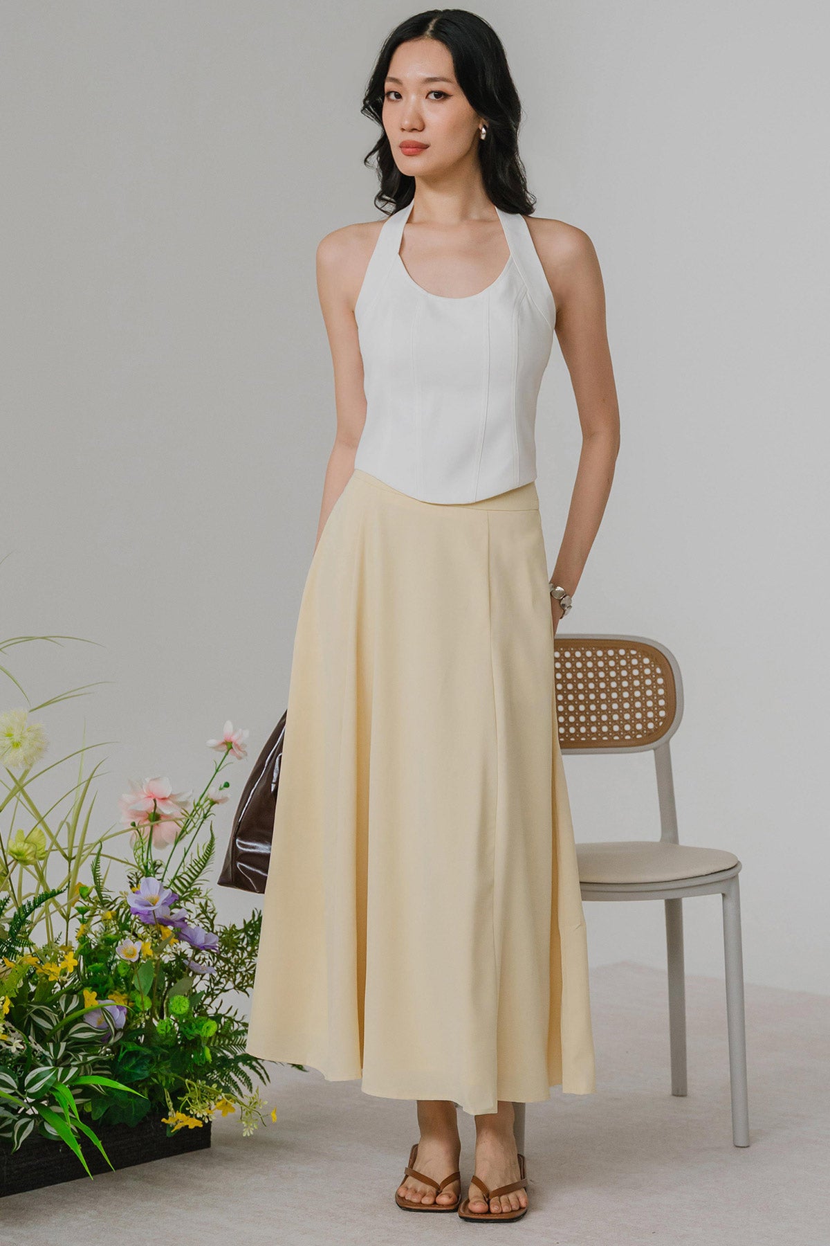 PO* Aura Padded Halter Top (White)