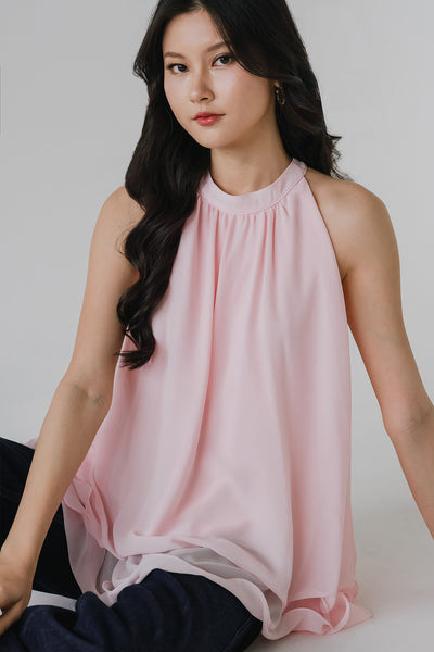 Anya Tiered Ruffle Top (Pink)