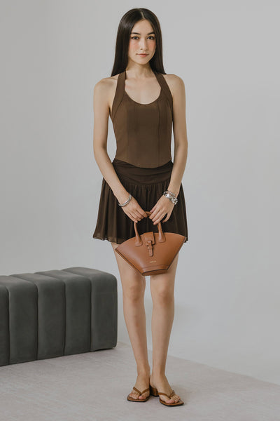 Aura Padded Halter Top (Mocha)