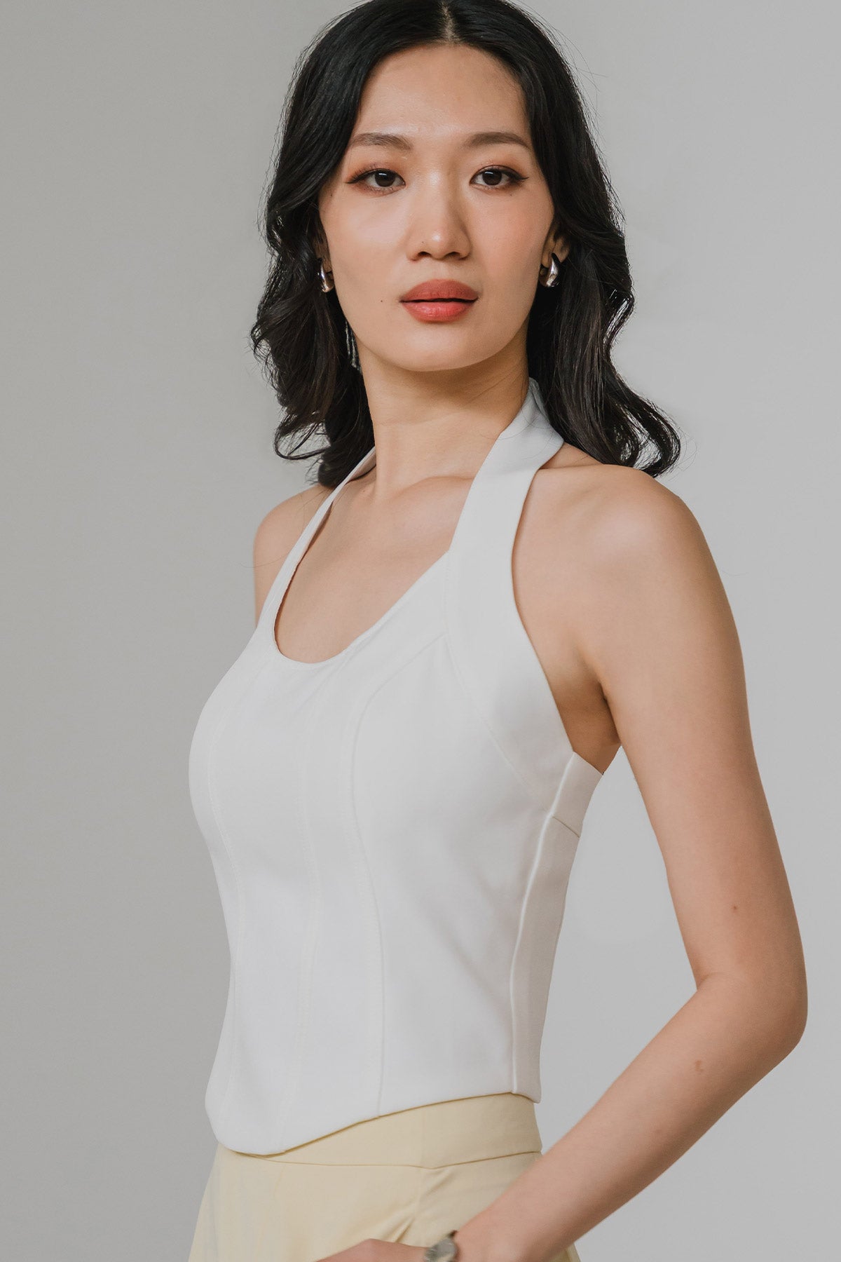 PO* Aura Padded Halter Top (White)