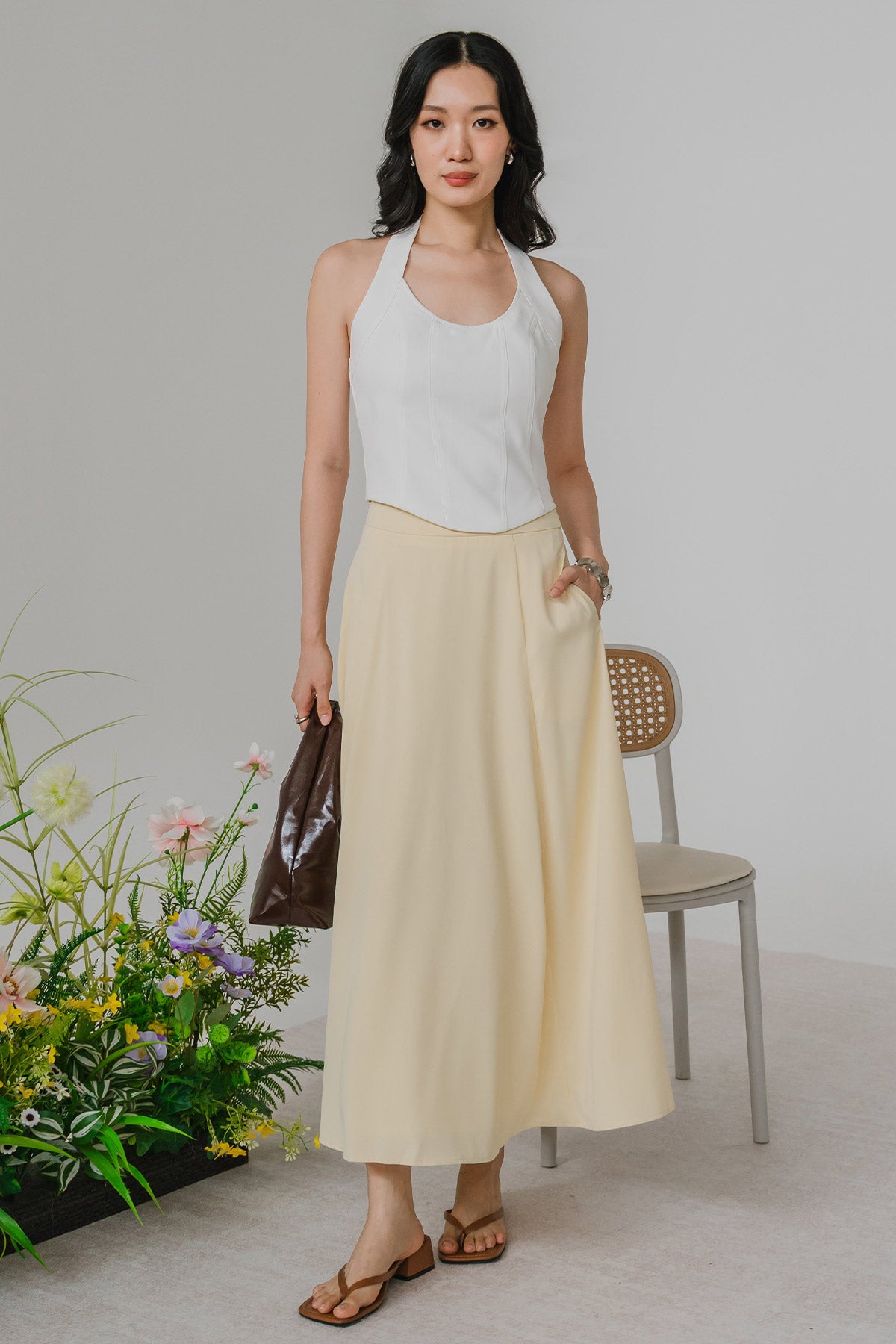 PO* Aura Padded Halter Top (White)