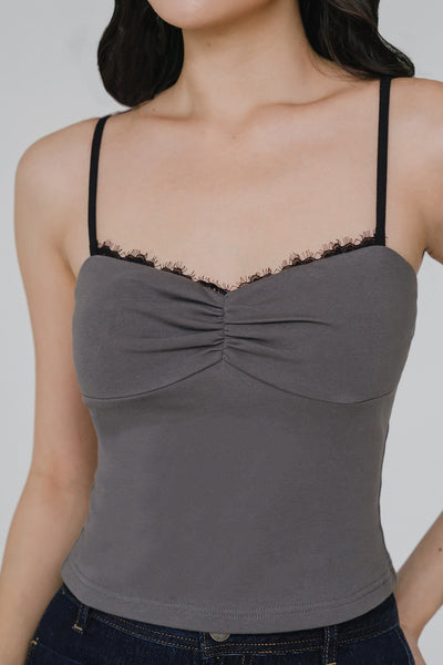 Blaire Padded Sweetheart Cami (Grey)