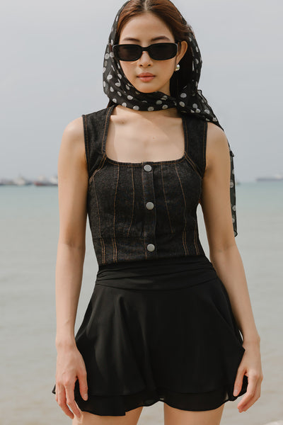 Noemi Denim Top (Dark)