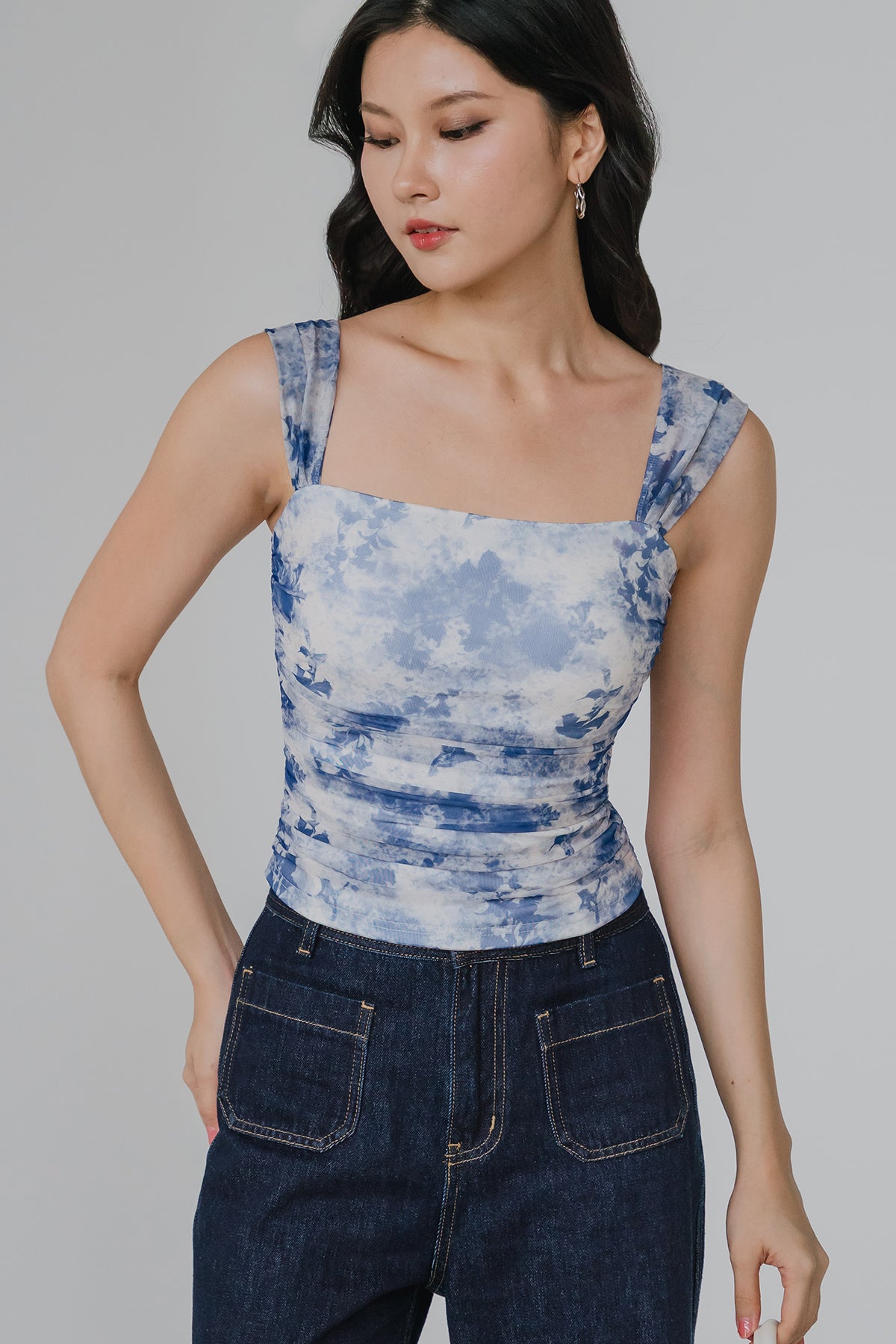 Florence Padded Mesh Top (Porcelain)