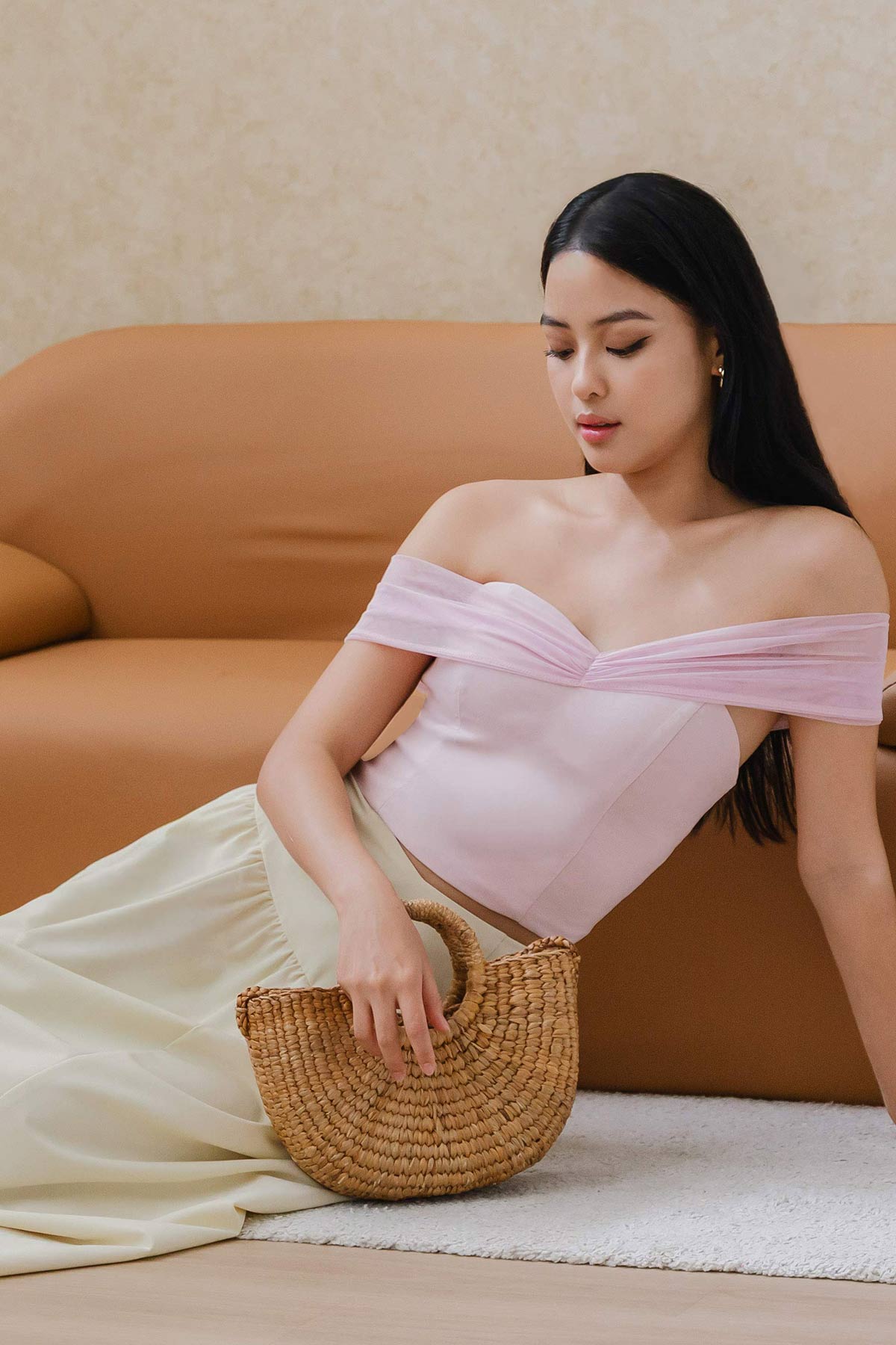 Brielle Padded Mesh Top (Pink)