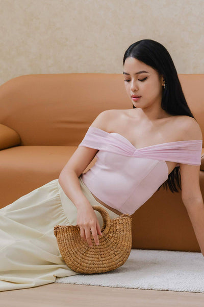 Brielle Padded Mesh Top (Pink)