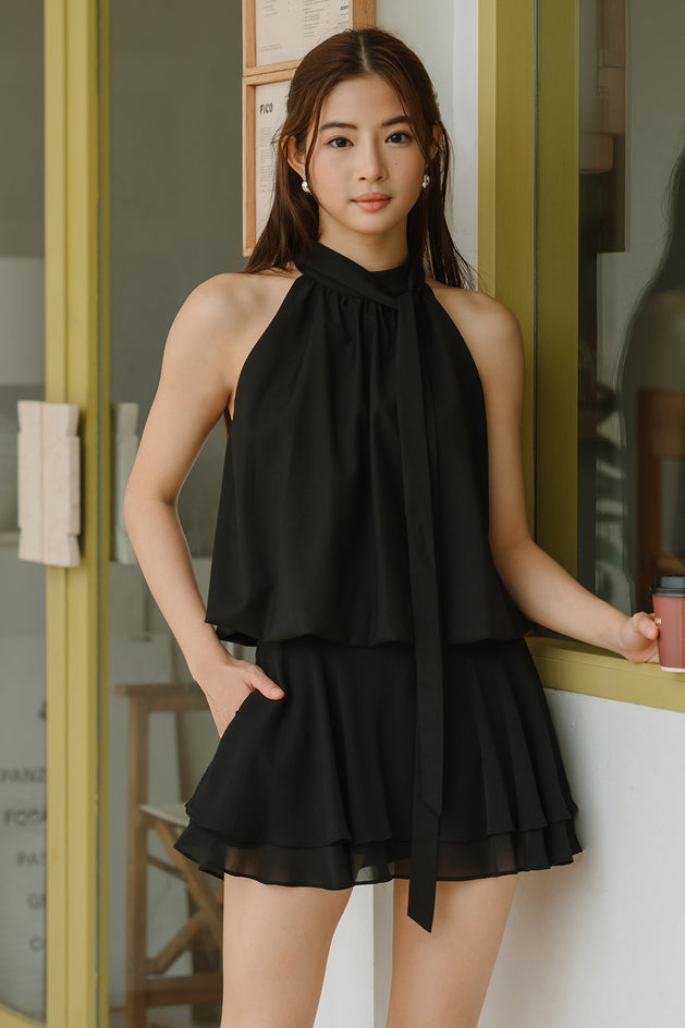 Back In Stock* Yvette Tier Pocket Skort (Black)