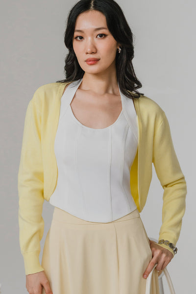 Softline Cropped Cardigan (Lemon)