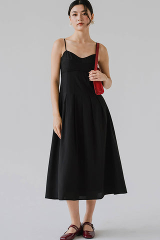 Avelaine Padded Sundress (Black)