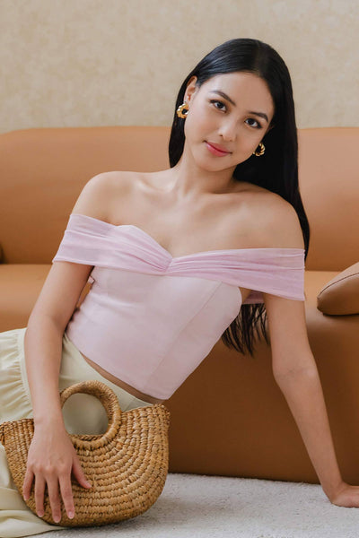 Brielle Padded Mesh Top (Pink)