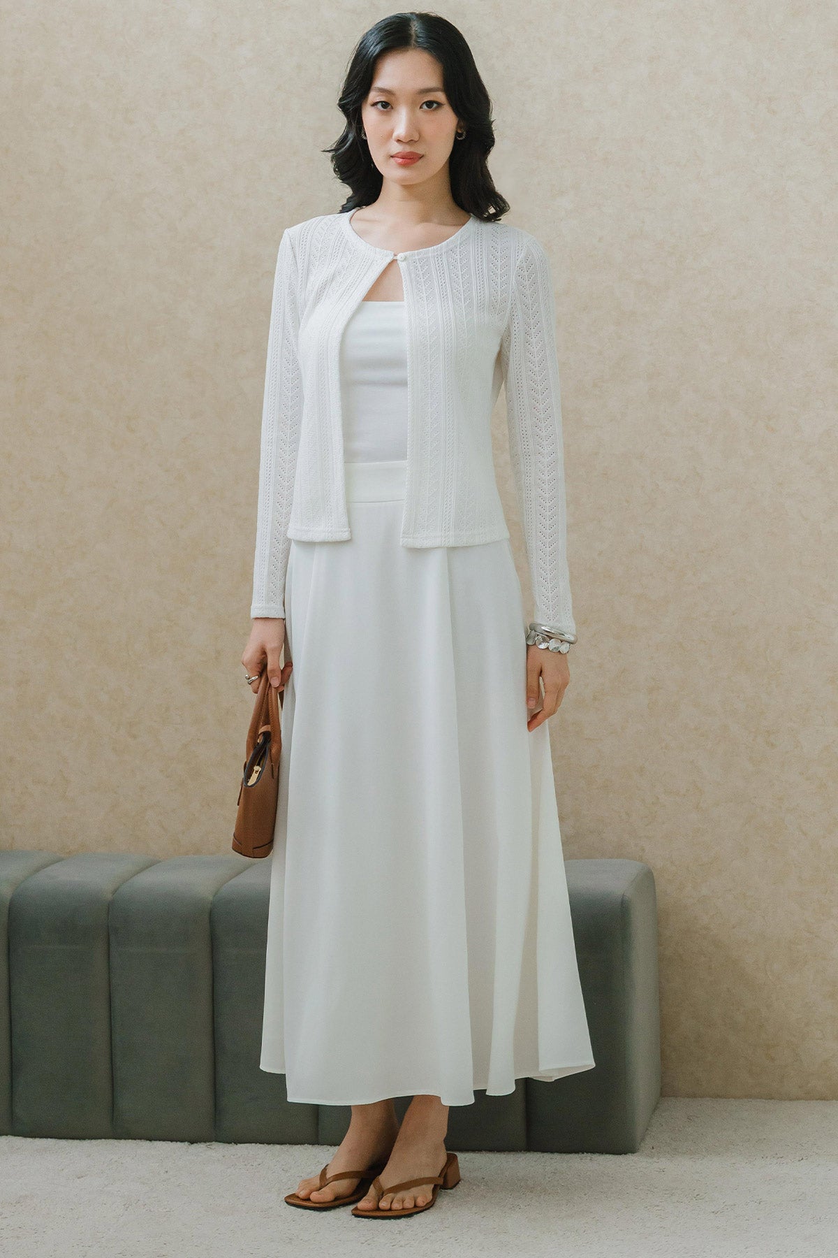 Summer Knitted Cardigan (White)