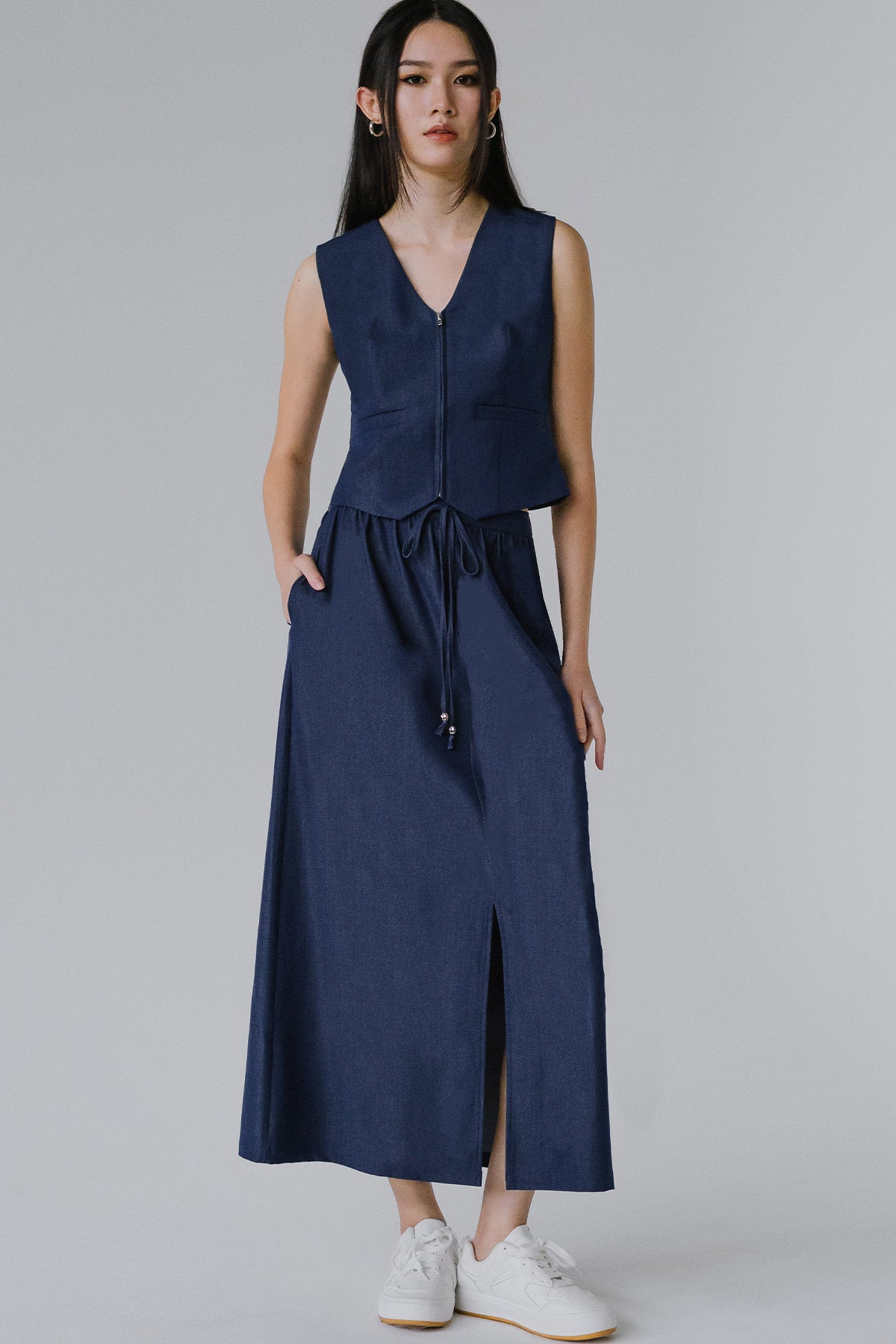 Dakota Drawstring Skirt (Navy)