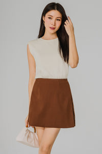 Minimalist Shoulder Padded Top (Cream)