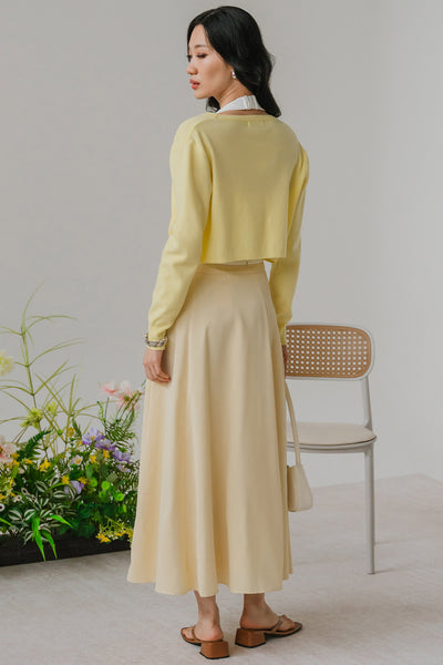 Softline Cropped Cardigan (Lemon)
