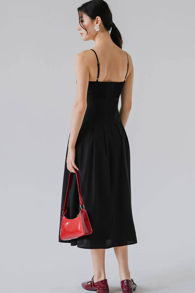 Avelaine Padded Sundress (Black)