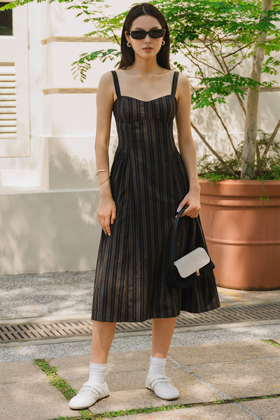 Celeste Padded Dress (Black)