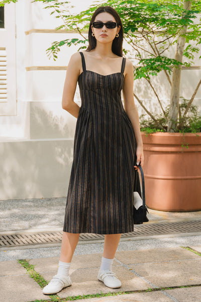 Celeste Padded Dress (Black)