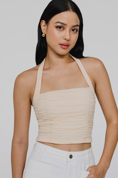 As It Goes Padded Halter Top (Buttermilk)