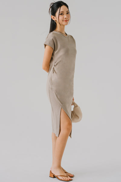 The Everyday Side Slit Dress (Taupe)