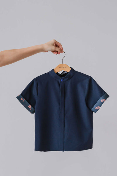 Mini Jia & Bloom Shirt (Navy)
