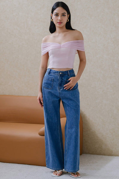 Brielle Padded Mesh Top (Pink)