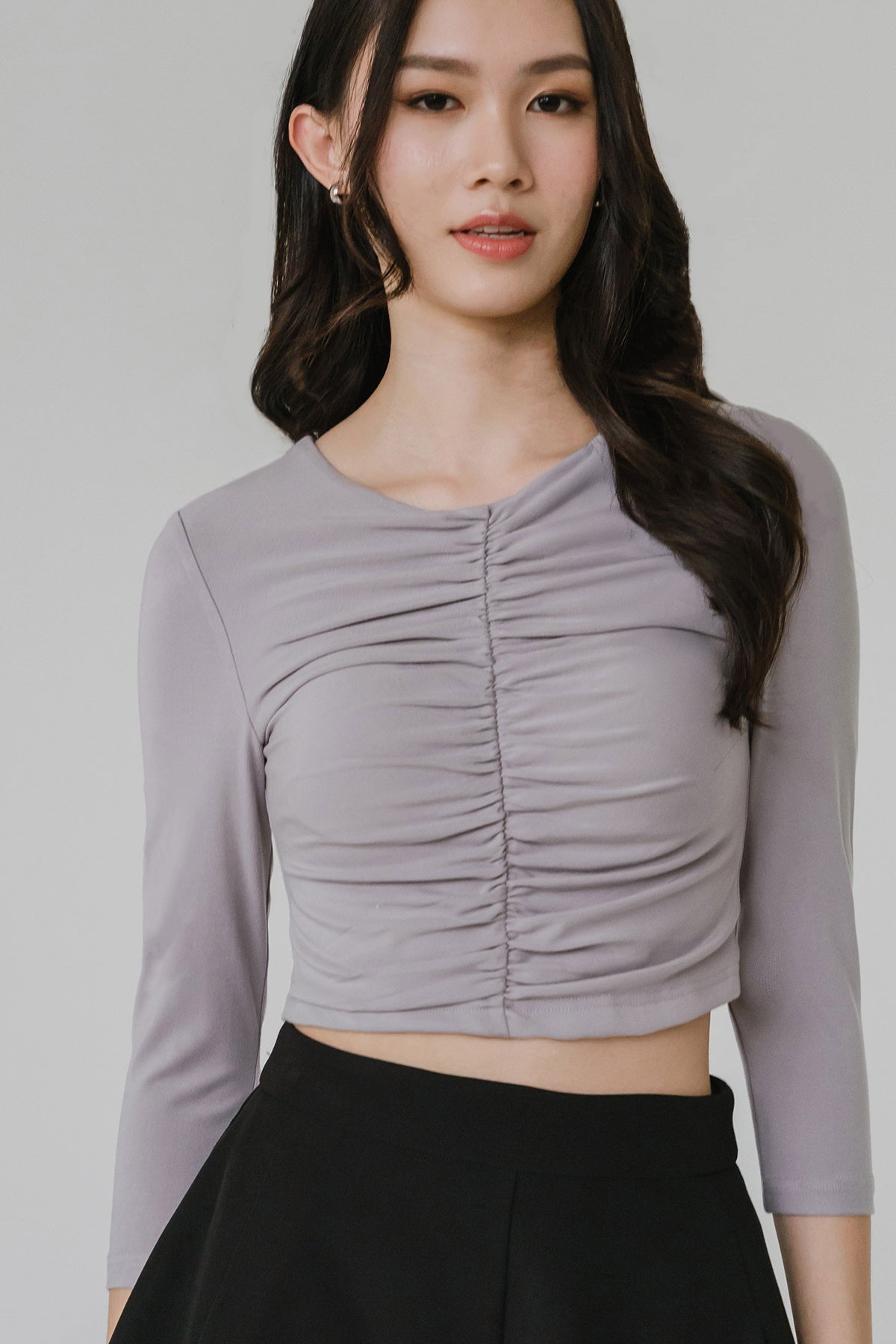 Maisel Padded Ruched Top (Grey)