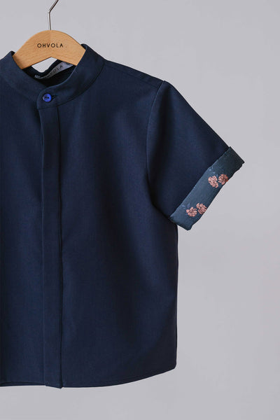 Mini Jia & Bloom Shirt (Navy)