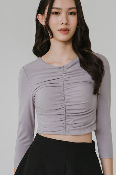 Maisel Padded Ruched Top (Grey)