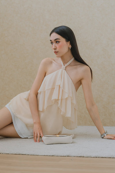 Amore Padded Halter Top (Cream)